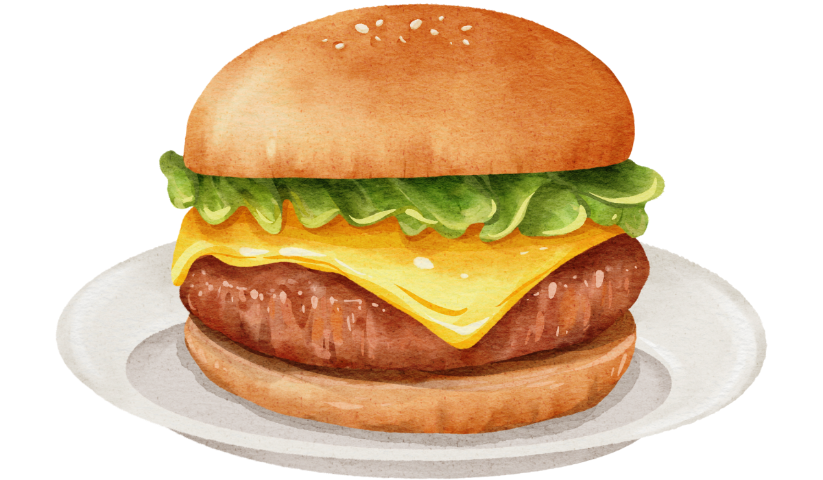 illustration-burger-ugc-food-loomastudio Illustration d’un burger représentant l’univers food de Looma Studio et ses créations UGC et web.