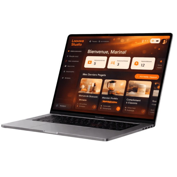 Création de site internet pour restaurant à Avignon – mockup de site réalisé par Looma Studio